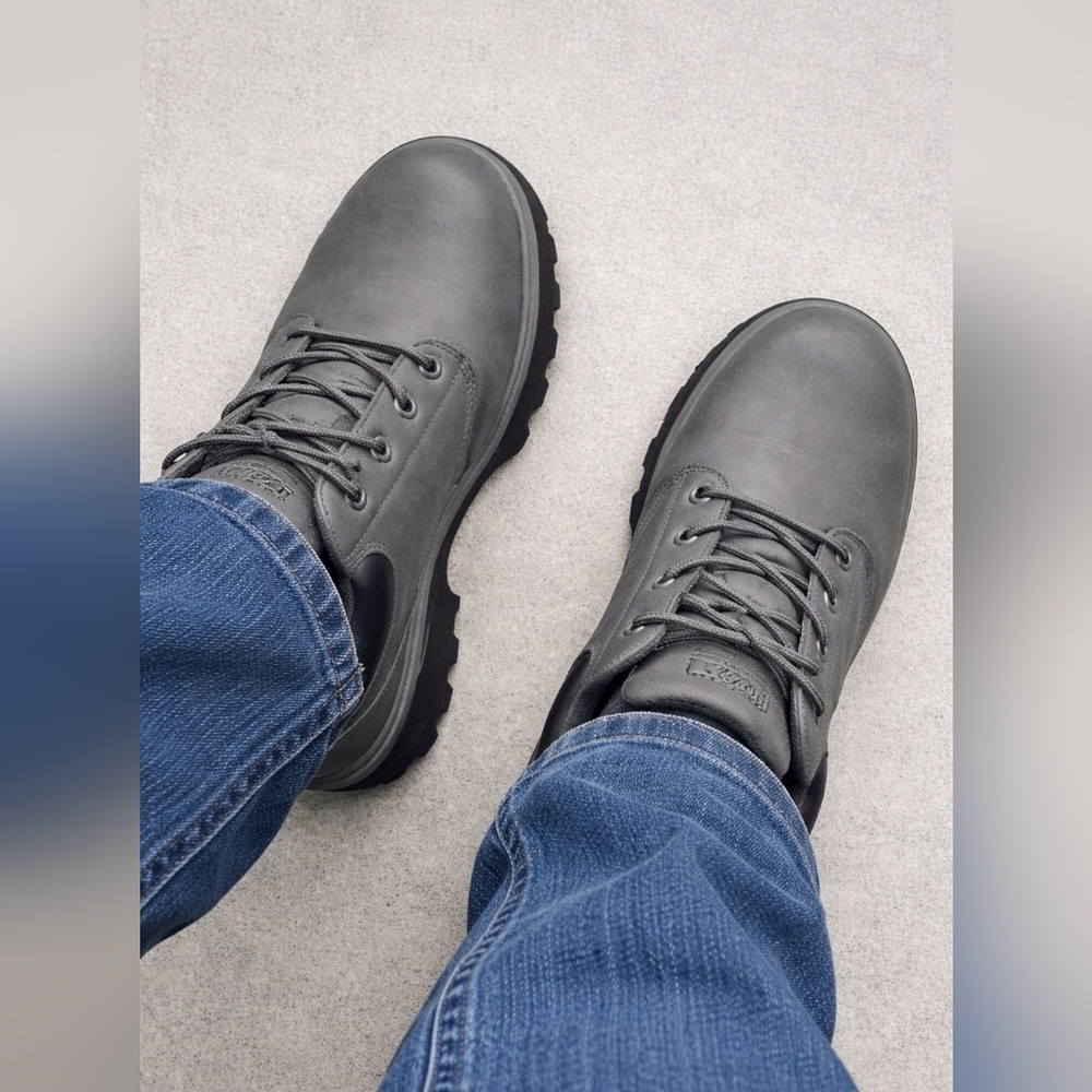 Lugz Men's Empire Water Resistant Oxford Boots Size 7.5 Grey Cushion NWOB